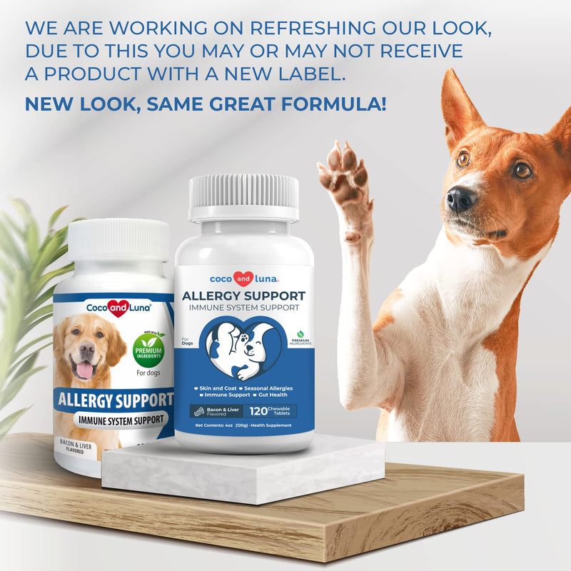 Allergy Support for Dogs with Dog Probiotics for Itchy Skin - Dog Itch Relief, Allergy Relief for Dogs, Dog Skin and Coat Supplement, Skin Soother for Dogs, Itch Relief for Dogs - 120 Chewable Tablets - BeesActive Australia