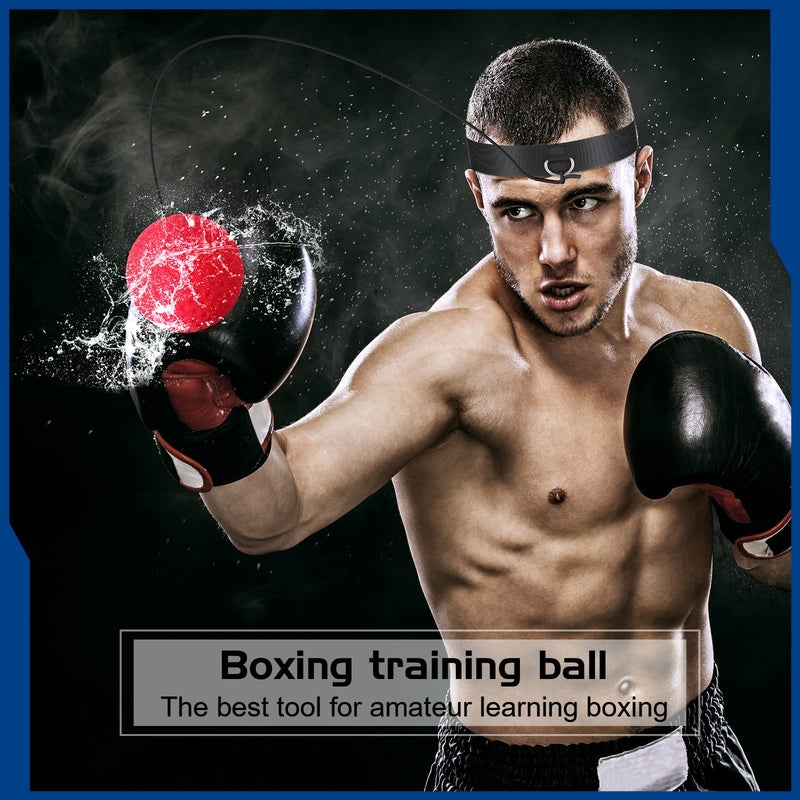 Boxing Reflex Ball,6 Difficulty Levels Boxing Ball with 3 Nylon Adjustable Headbands for Improve Reaction Speed Reflex, Fight Skill Timing Accuracy Focus and Hand Eye Coordination Training of Boxing - BeesActive Australia