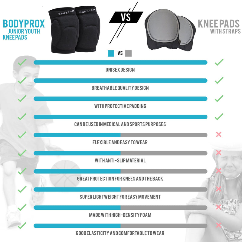 Bodyprox Volleyball Knee Pads for Junior Youth, 1 Pair Unisex (13-18 Years) 13-18 Years - BeesActive Australia