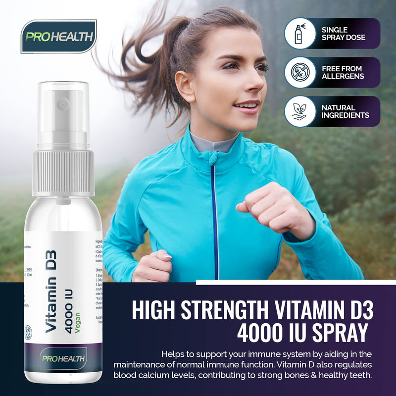Vegan Vitamin D Oral Spray - Max Strength 4,000 IU - 4 Months Supply - Natural Peppermint Flavour - Preservative-Free, Non-GMO, Natural Ingredients for Healthy Bone, Teeth, Muscle and Immune System 4,000 IU Spray - 4 Month Supply - BeesActive Australia