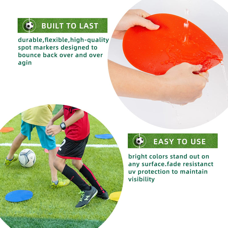 9 inch Numbered Spot Markers Floor Dots Flat Cones Poly Spots Non Slip Rubber Agility Markers for Kids Soccer Football, Basketball Training Markers, Dance Practice and Drills with Flat Cones Points 9inch 6-10 - BeesActive Australia