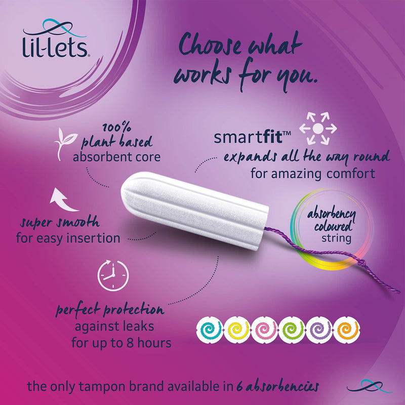 Lil-Lets Non-Applicator Super Plus Extra Tampons X 84 | 6 Packs of 14 | Very Heavy Flow Single - BeesActive Australia