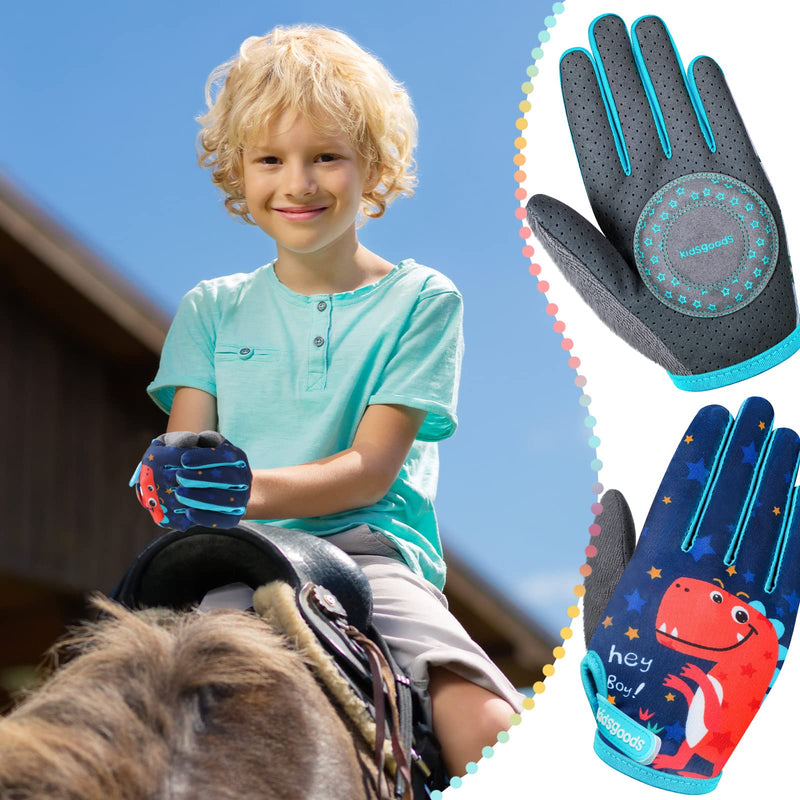 Kids Horse Riding Gloves for Kids Equestrian Gloves Horseback Riding Gloves for Outdoor Sports Biking Cycling Gardening L,8-10 Years Old Dinosaur - BeesActive Australia