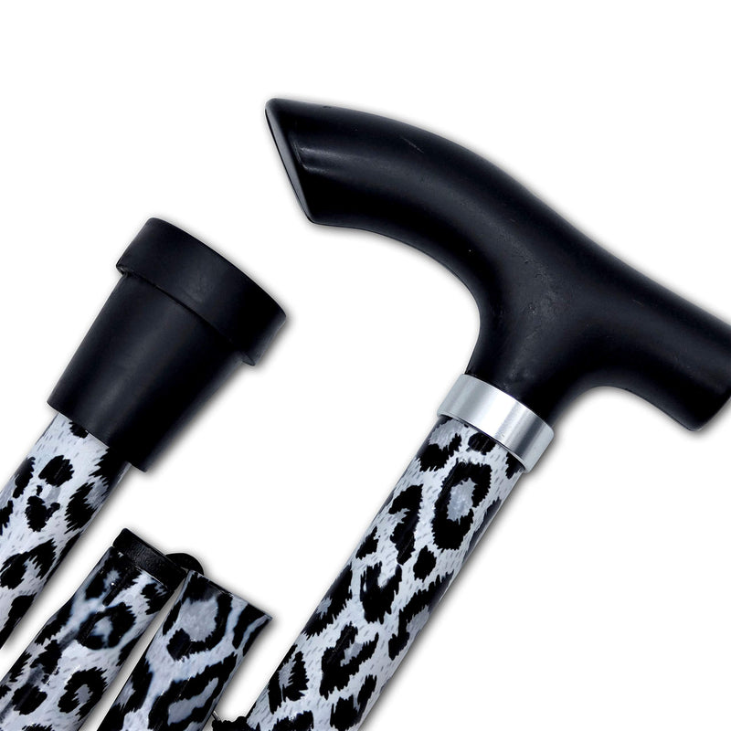 Life Healthcare Walking Stick, Flexible and Durable Mobility Aid, Collapsible & Adjustable from 33-37 Inches - Black Leopard - BeesActive Australia