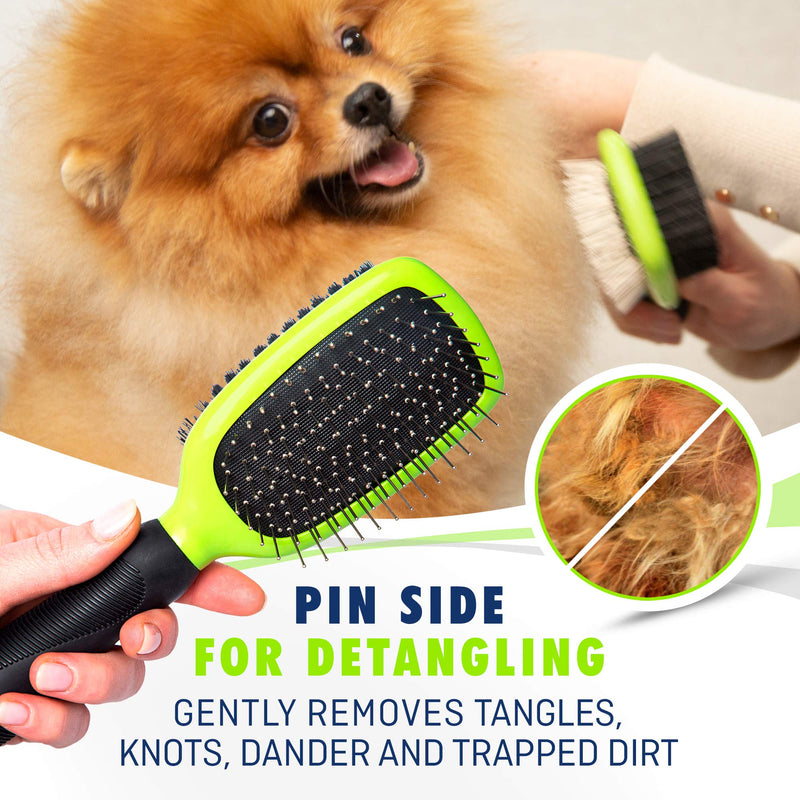 Rexipets Dog & Cat Brush & Comb Pet Grooming Set - Double Side (Small) - Ultimate Deshedding Tool - Lice And Flea Removing - Perfect Groomer's Tools - Strong Grip And Soft Bristles Small - BeesActive Australia