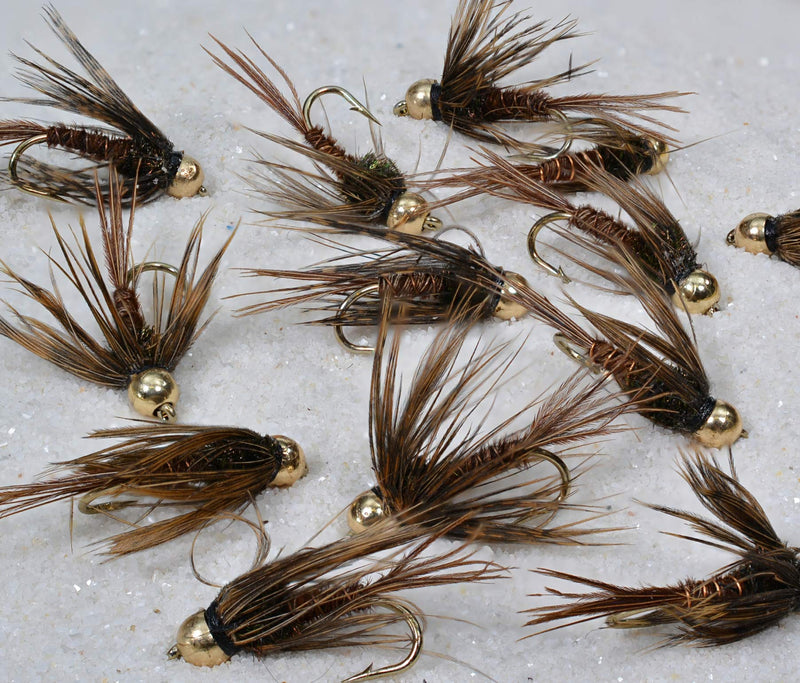 Region Fishing Pheasant Tail Nymph Fly - Soft Hackle Tied on Mustad Signature Fly Hooks - 1 Doz Hook #12 - BeesActive Australia