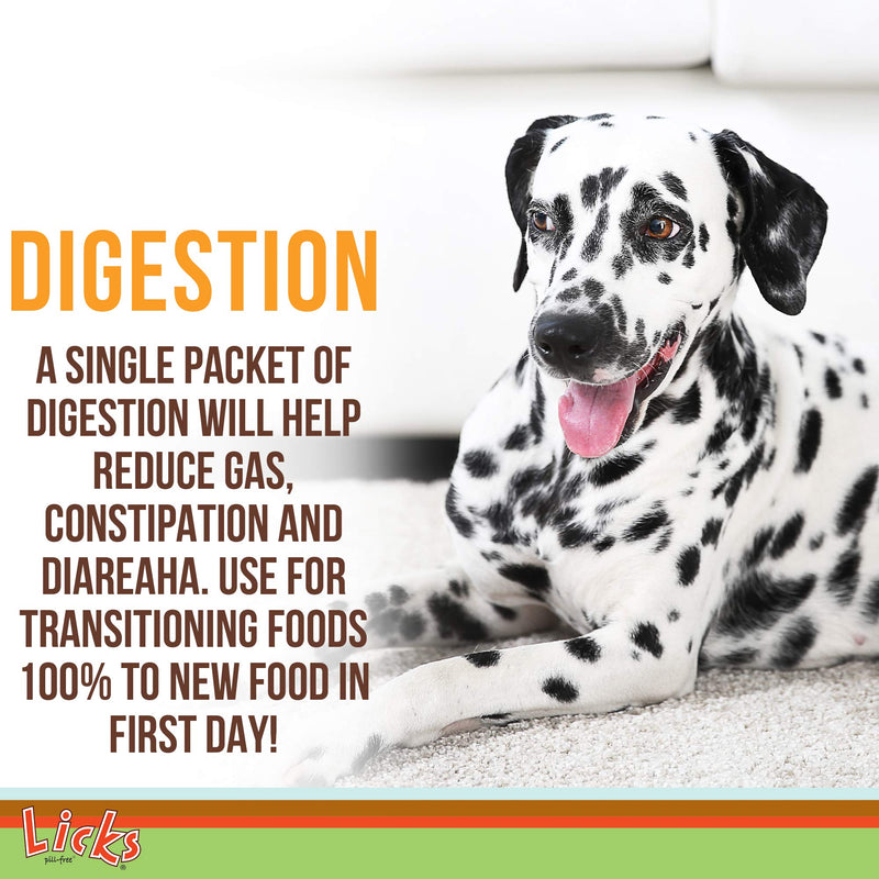 Licks Pill Free Dog Digestion - Dog Gut Health and Gas Relief - Bloating Relief and Digestion Supplement for Dogs - Dog Health Supplies - Gel Packets 30 Use - BeesActive Australia