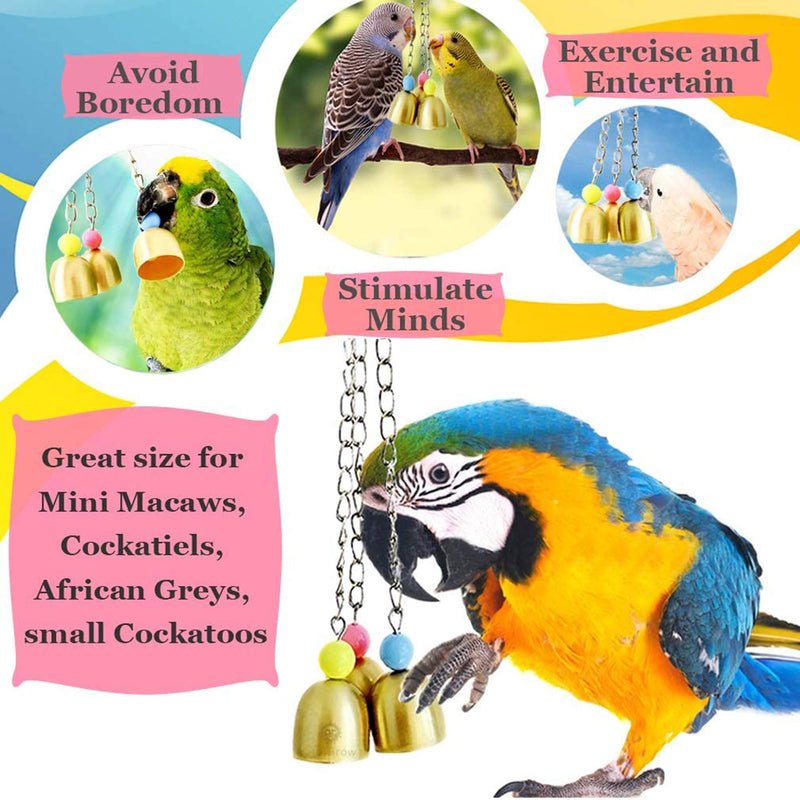 SunGrow Parrot Bell Toy, Galvanized 3 Steel Bells for Cockatiels, Conures, Chicken, Duck & Lovebirds, Jingle Sound - BeesActive Australia