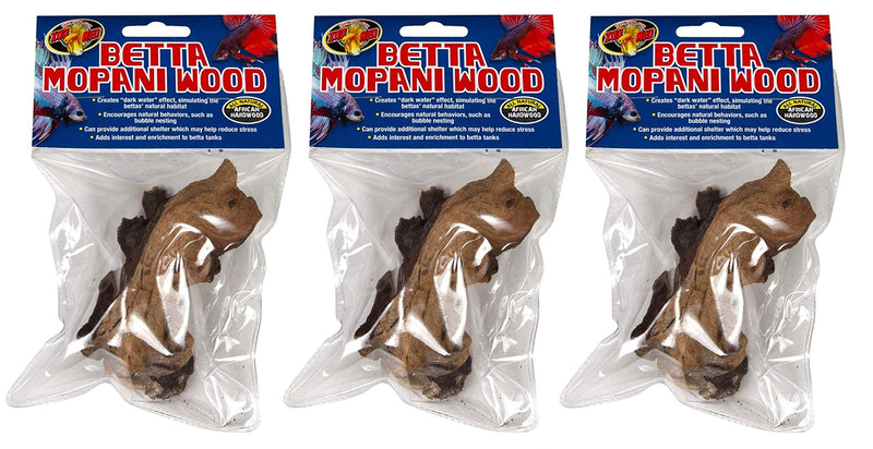 Zoo Med Betta Mopani Wood Fish Aquarium Terrarium Decoration to Create “Dark Water” Effect BA10 (Pack of 3) - BeesActive Australia