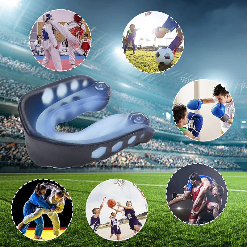 Sports Mouth Guard for Kids and Youth,Boys Girls Mouthguard with Case (BPA Free) for Boxing,Basketball,Lacrosse,Football,MMA,Martial Arts,Hockey and All Contact Sports,2 Pack (Youth (Up to 11 Year)) Youth (Up to 11 Year) - BeesActive Australia