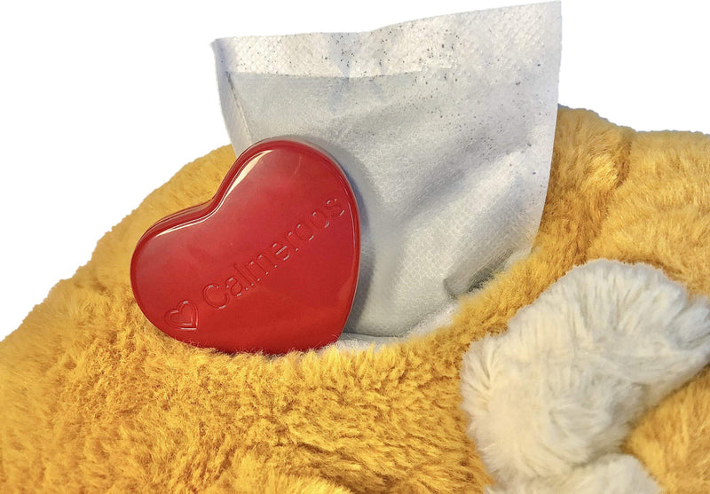 Calmeroos Plush Heartbeat Toys - Calming Separation Anxiety Relief Toys for Puppies and Kittens - Heartbeat Simulator in a Soft Comforting Pillow Pet Plush for Dogs and Cats Orange Kitty - BeesActive Australia