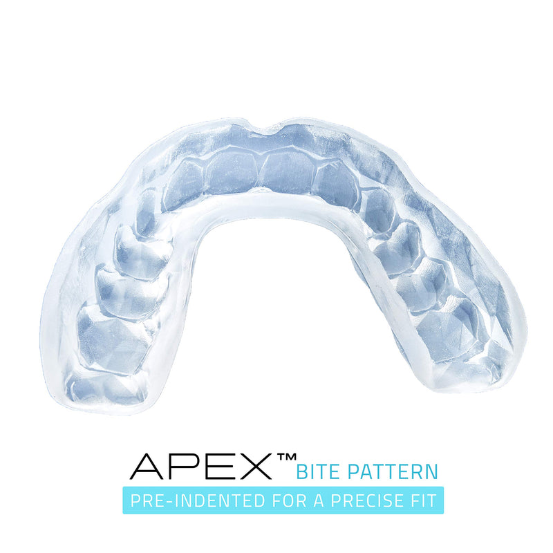 [AUSTRALIA] - GuardLab APEX Lite Athletic Sports Mouth Guard | Boil and Bite Basketball, Soccer, Hockey, Lacrosse Mouthguard with Case | Slim Fit 2.5mm Mouthpiece for Kids and Adults Medium Clear 
