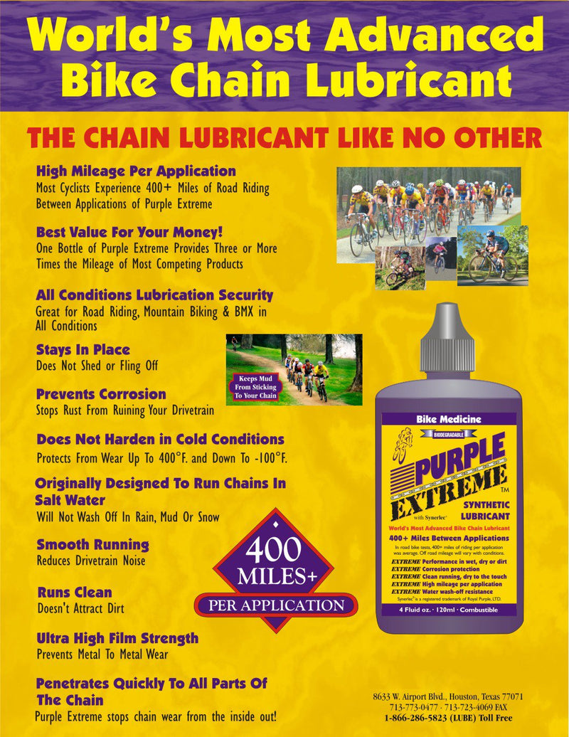 BIKE MEDICINE Purple Extreme Performance Synthetic Chain Lubricant, High Mileage Bicycle Lube - BeesActive Australia