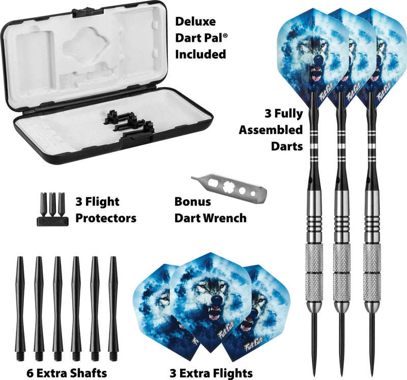 [AUSTRALIA] - Fat Cat Predator 80% Tungsten Steel Tip Darts with Storage/Travel Case, 23 Grams 