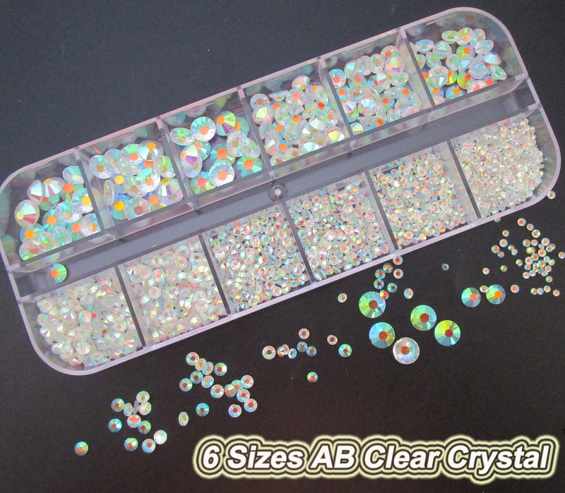 4000pc AB Clear Rhinestone Crystal Beads Gems Flatback Gemstones Mixed Size Jewels Embellishments with Picking Tweezers & Rhinestones Pen for Arts Clothes Shoes Crafts Face Body Makeup Nail DIY. - BeesActive Australia