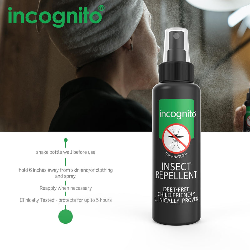 Incognito Insect Repellent Spray 50ml | Travel-Sized Natural DEET free formula | Protects For Up To 7 Hours | Shields from a wide range of biting insects | Travel Friendly Organic Mosquito Repellent 50 ml (Pack of 1) - BeesActive Australia