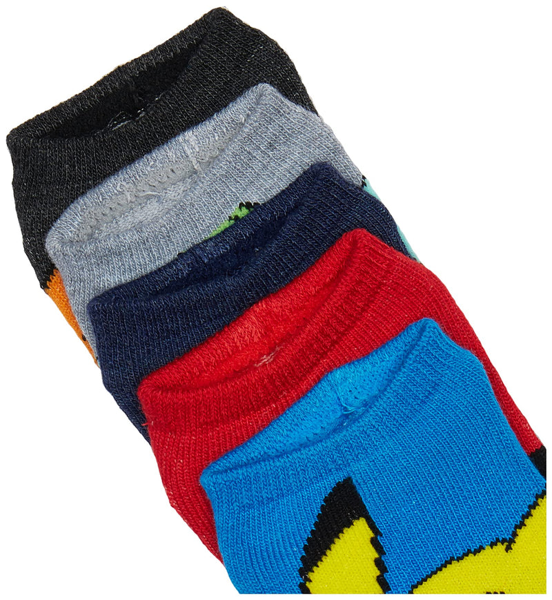 Pokemon Boys 5 Pack No Show Socks Big Boys Sock Size 6-8.5 Bright Multi - BeesActive Australia