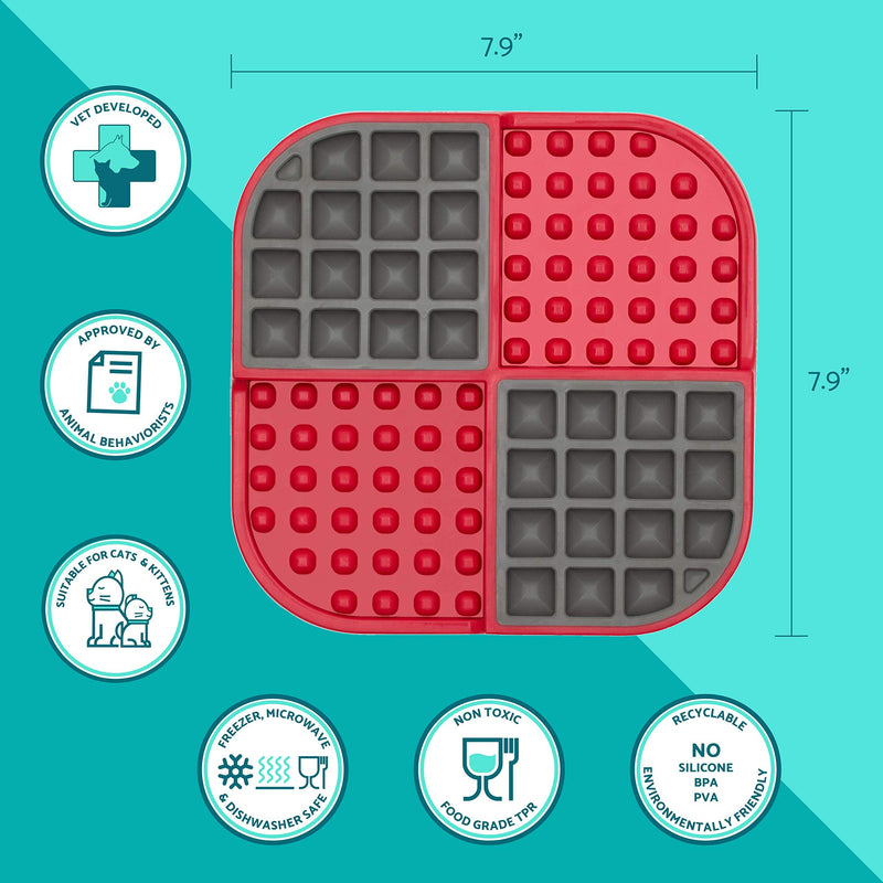 Lickimat Cat & Kitten Slomo Food Lick Mat, No Mess Combo Feeder Slow Feeder. Perfect for Wet Food & Dry Food; Calming Treat Dispenser; Anxiety Relief. Interactive Alternative Cat Bowls, Puzzle Toys Turquoise - BeesActive Australia