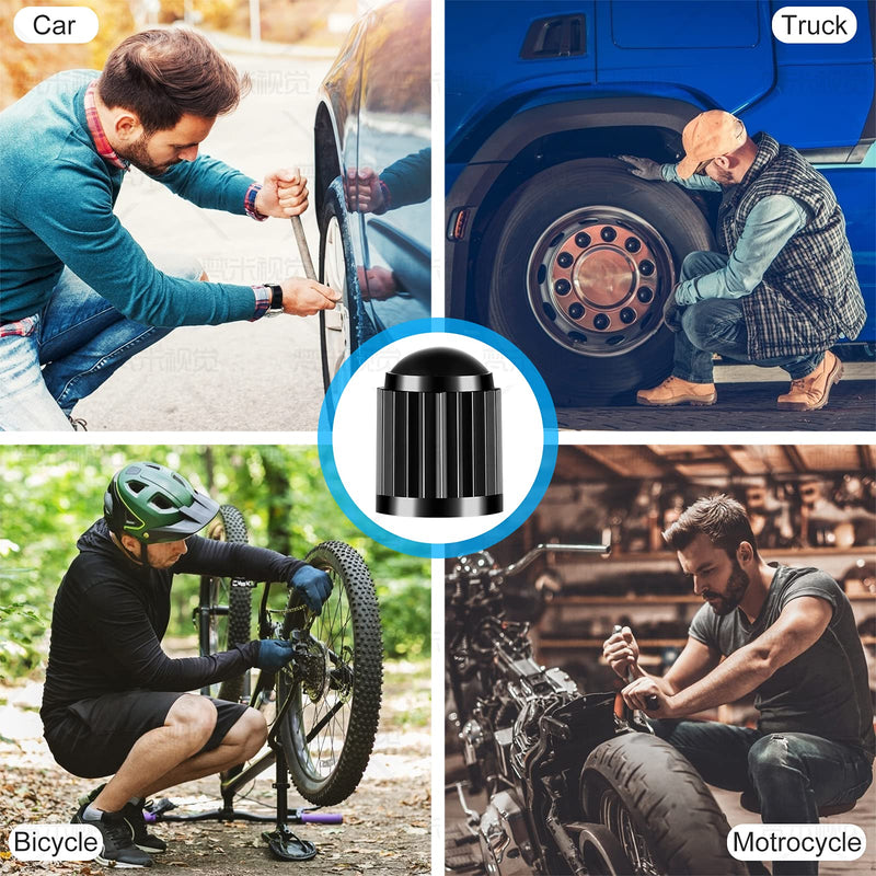 HZJD 6PCS Presta Valve Adaptors, Convert Presta to Schrader Adapter for Bike, Inflate Tire Using Standard Pump or Air Compressor, 12PCS Tire Valve Caps - BeesActive Australia