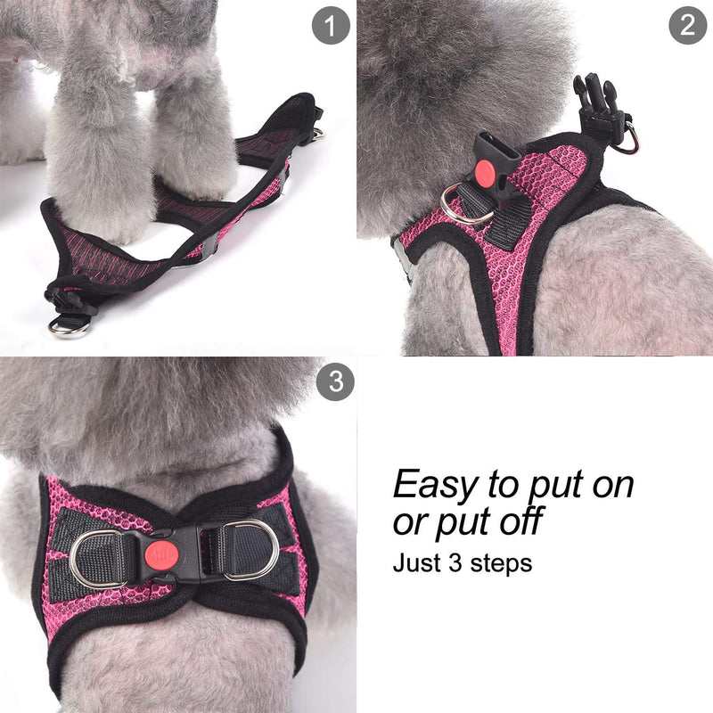 matilor Dog Harness Step-in Breathable Puppy Cat Dog Vest Harnesses for Small Medium Dogs M (Chest 13.5''-16.5'', Weight 10-15 lb) Blue - BeesActive Australia