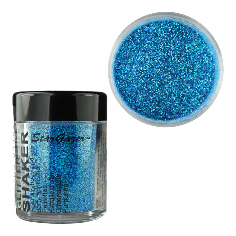 Stargazer Starlight Glitter Shaker, Blue Halo. Cosmetic glitter powder for use on the eyes, lips, face, body, hair and nails. - BeesActive Australia