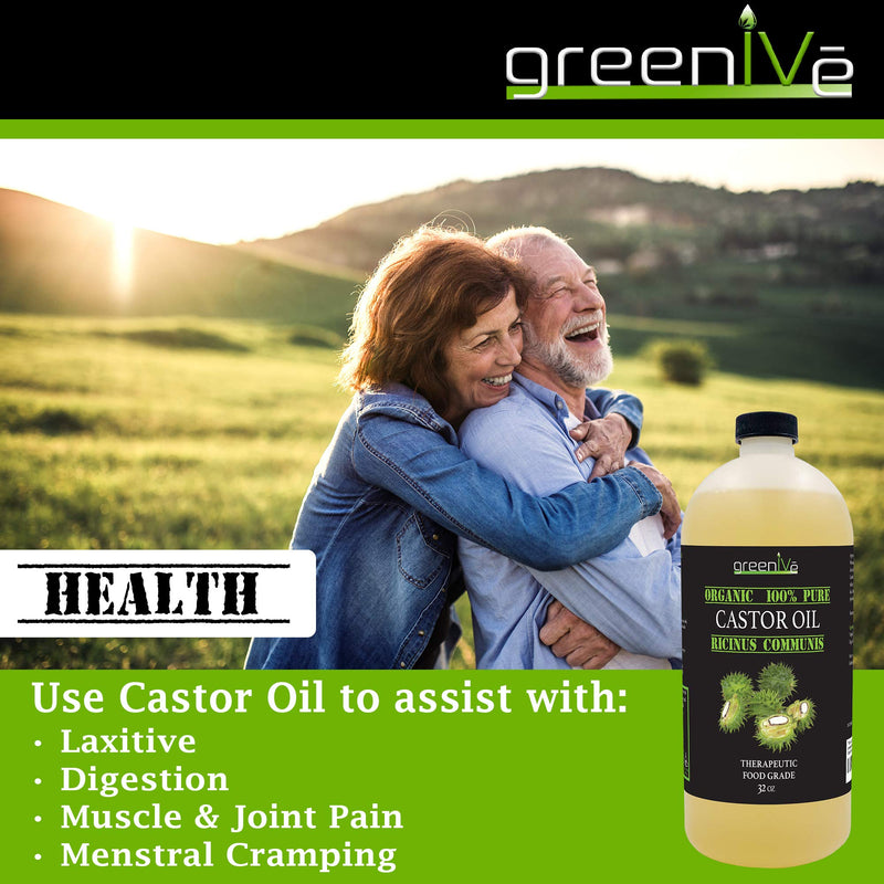 GreenIVe - 100% Pure Castor Oil - Cold Pressed - Hexane Free - Exclusively on Amazon (4 Ounce) 4 Ounce - BeesActive Australia