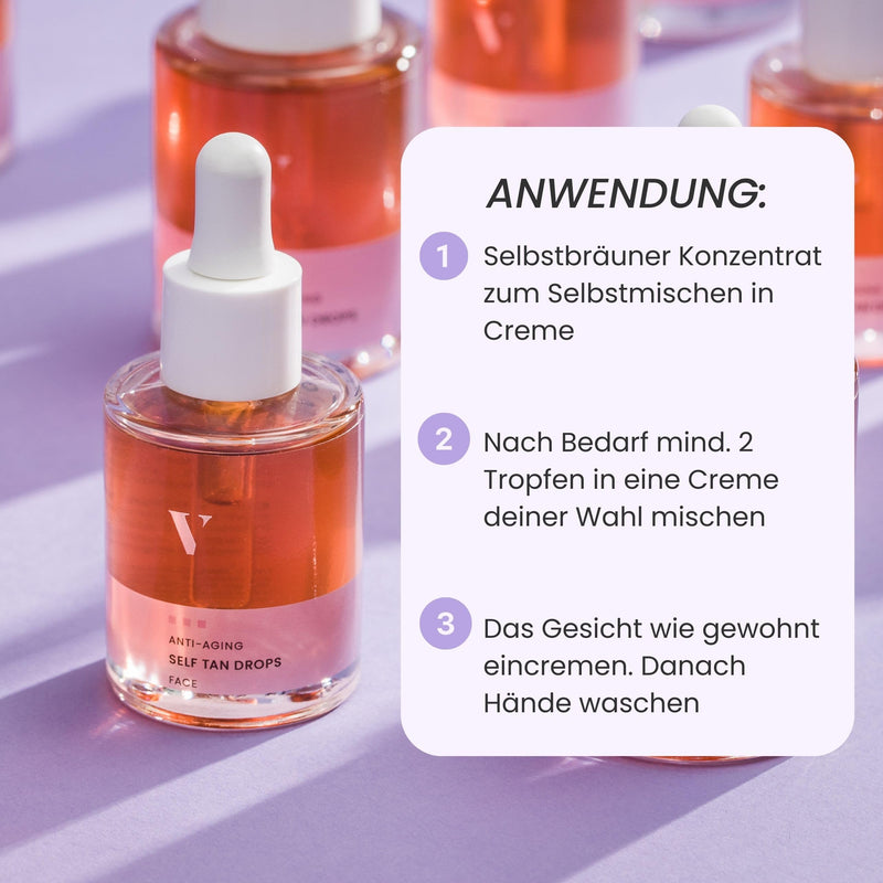 VENICEBODY Hyaluronic Self Tan Drops | Made in Germany | Self Tanner Face | concentrate to mix into facial care with anti-aging effect, for an individual tan - BeesActive Australia