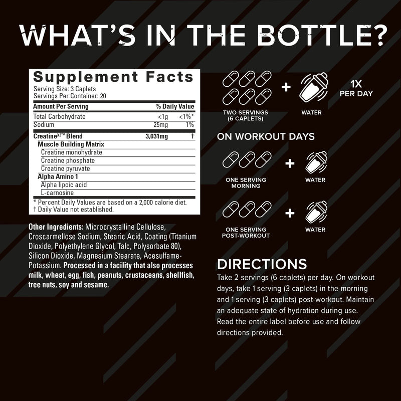 Six Star Creatine Pills Post Workout X3 Creatine Capsules Creatine Monohydrate Blend Muscle Recovery & Muscle Builder for Men & Women Creatine Supplements, 20 Servings 60 Count (Pack of 1) - BeesActive Australia