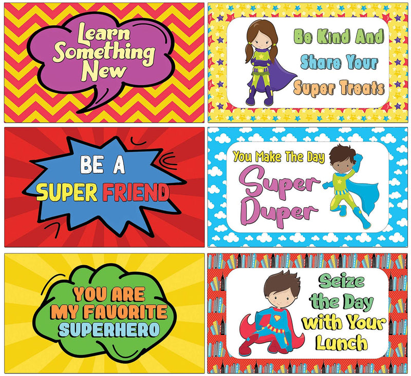 Creanoso Superhero School Lunch Box Notes (30-Cards x 4 Set) – Portable Design Gifts Ideas for Birthday Party Supply for Kids Boys Girls - Homeschooling Classroom Group Activities– DIY Bulk - BeesActive Australia