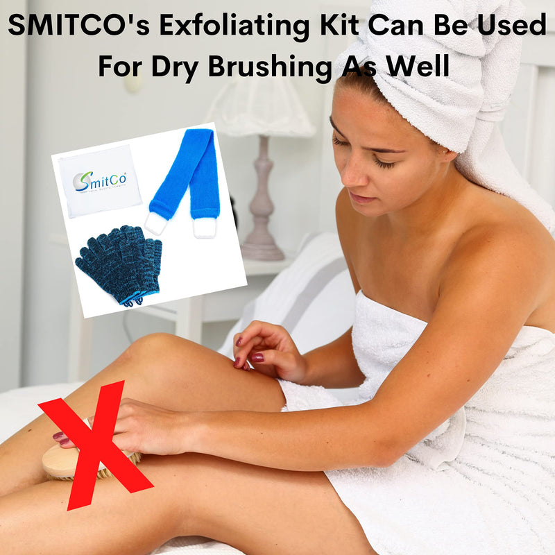 SMITCO Dead Skin Remover for Body - Exfoliating Gloves and Back Exfoliator for Men and Women - Full Body Scrubbers for Use in Shower or Bath to Improve Skin Texture and Get Rid of Bumpy Skin - BeesActive Australia