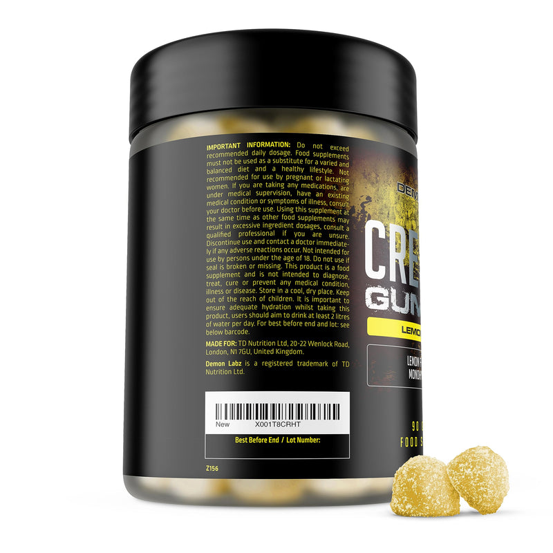 Demon Labz Creatine Gummies - 90 Gummies, Lemon Flavour, Creatine Monohydrate for Men & Women - BeesActive Australia