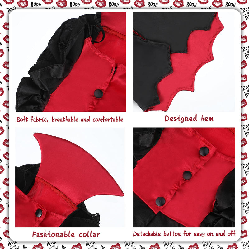 Frienda Set of 2 Cat Halloween Costumes Dog Cape Costume Cat Vampire Cloak Dog Witch Clothes with Devil Hat for Small Medium Dogs Cats Puppy Cat Pet Devil Costume - BeesActive Australia