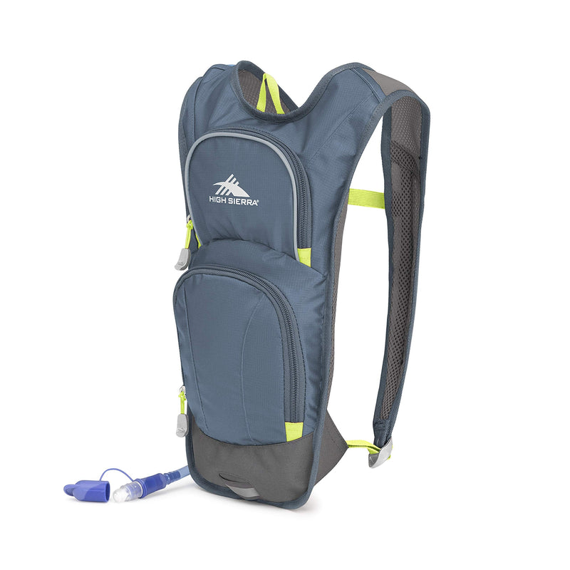 High Sierra HydraHike Hydration Backpack, Lightweight Running Backpack, Cycling, Hiking, for Men, Women & Kids, Graphite Blue/Mercury/Glow, 4L - BeesActive Australia