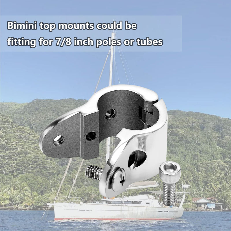 316 Stainless Steel Bimini Top Jaw Slide 7/8 Inch Stainless Bimini Hardware, Heavy Dudy Bimini Top Clamps, Hinged Jaw Slide Marine Bimini Top Hardware Bimini Track Slide Pack of 2 - BeesActive Australia