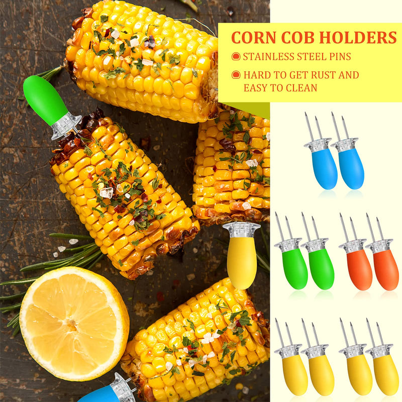 13 Pieces Corn Peeler Cob Corn Remover Corn Zipper Corn Silk Remover Corn Cob Holders Pins for Home Kitchen Restaurant Use - BeesActive Australia