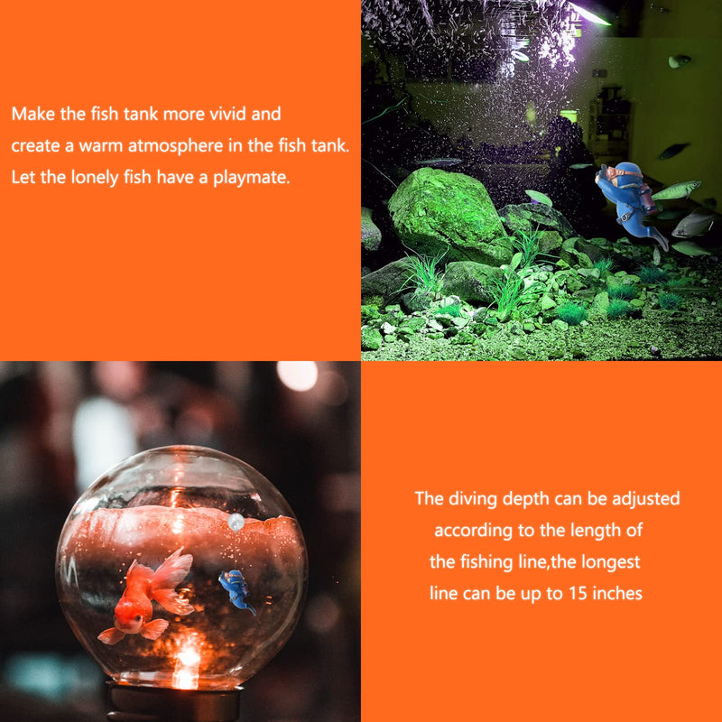 onesimcr Floating Fish Tank Decorations，Aquarium Decorations, Lovely Diver Fish Tank Decorations, Floating Device Fish Tank Accessories，Suitable for All Kinds of Fish Tanks - BeesActive Australia