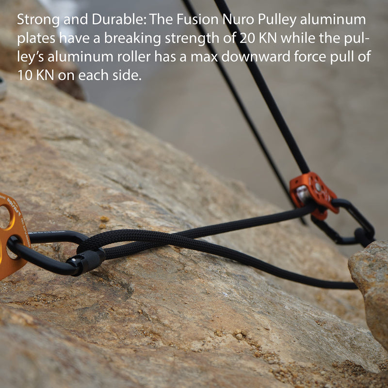 Fusion Climb Nuro Fixed Side Aluminum Pulley Orange 20KN - BeesActive Australia