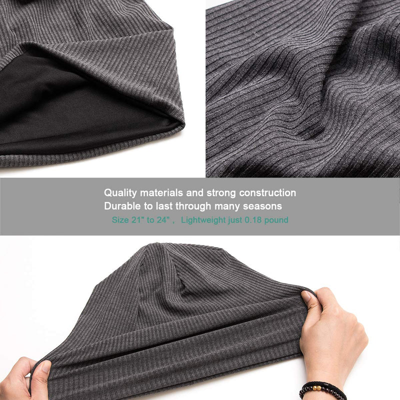 Trendy Stylish Beanie of Quality Knit Fabric, Breathability & Elasticity Skull Cap Hat … 01 Stripes-black - BeesActive Australia