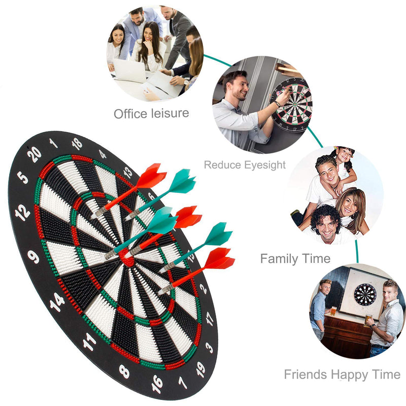 Kyerivs Safety Dart Board Set with Soft Tip Darts for Kid Board Games and Leisure Sport for Office 16.5 Inch - BeesActive Australia