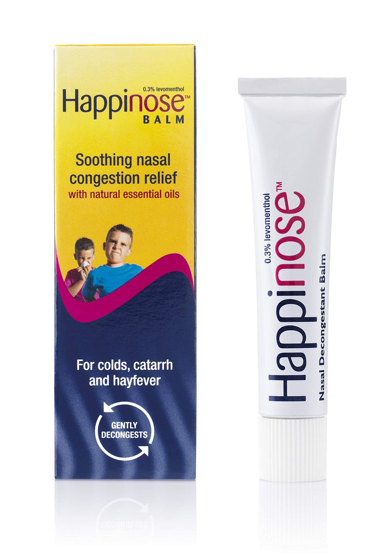 Happinose Balm Nasal Decongestant with Essential Oils for Colds, Catarrh and Hay Fever, 14g - BeesActive Australia