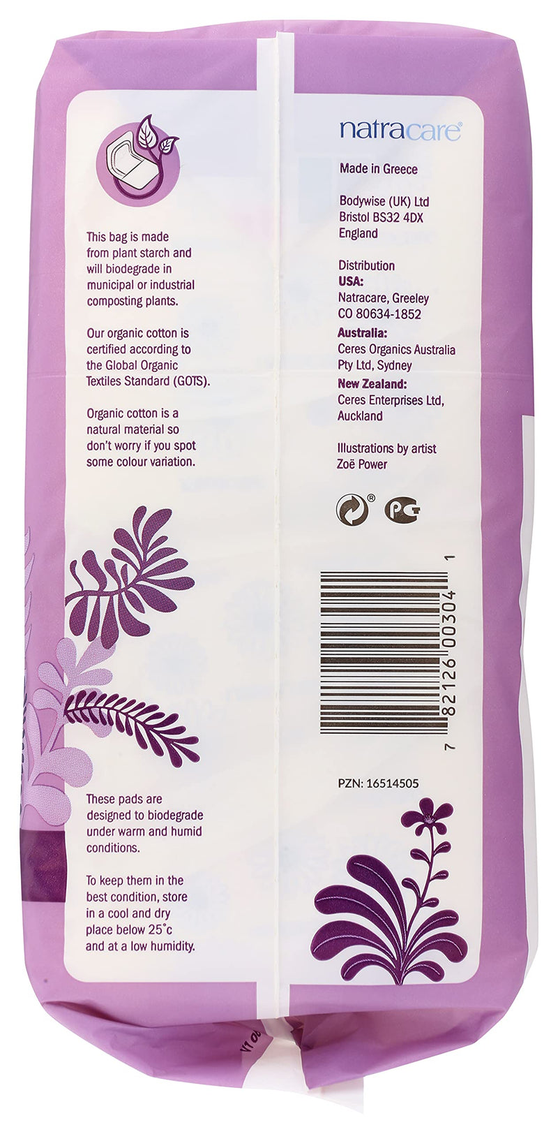 Natracare Natural Feminine Night Time Maxi Pads, Extra Long, 10 Count 10 Count (Pack of 1) - BeesActive Australia