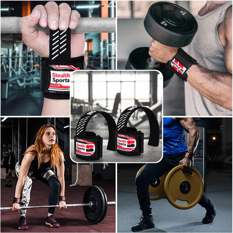 Stealth Sports Weight Lifting Straps – Wrist Wraps Straps for Weightlifting, Fitness, Powerlifting, Bodybuilding – Anti-Slip Deadlift Straps – Heavy-Duty Wrist Wraps with Neoprene Padding - BeesActive Australia