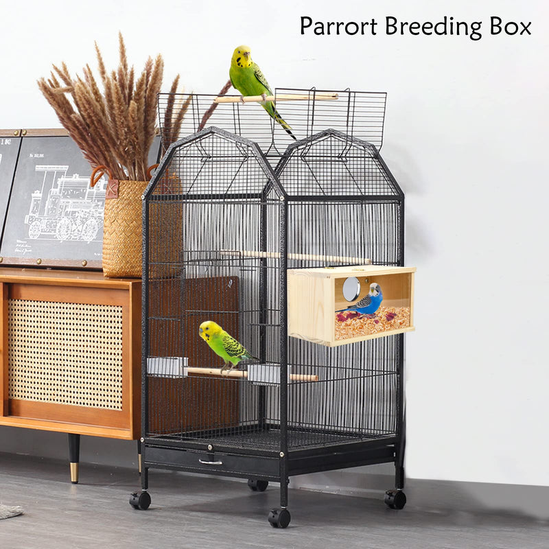 ShuRung Parakeet Nesting Box Cockatiel Nesting Box Bird Nest Bird Breeding Box House Wooden Acrylic Transparent Bird Box with Detachable Wooden Board for Lovebirds Cockatiel Budgie Conure Parrot - BeesActive Australia