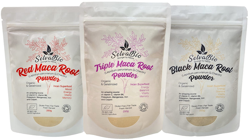 Organic Red Maca Root Gelatinized Powder, Soil Association certified, 250g From the high Peruvian mountains. - BeesActive Australia