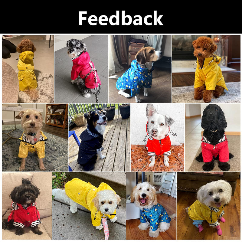 Morezi Dog Zip Up Dog Raincoat with Reflective Buttons, Rain/Water Resistant, Adjustable Drawstring, Removable Hood, Stylish Premium Dog Raincoats - Size XS to XXL Available Medium(Chest: 19"-23") Yellow - BeesActive Australia