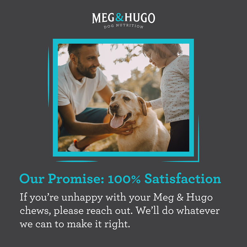 Meg & Hugo Hip & Joint Supplement for Dogs, 33% More 120 Soft Chews with Glucosamine, Chondroitin, Collagen, MSM, Turmeric, Hyaluronic Acid, Flaxseed, Vitamin C & E, Mobility Chews, Vet Recommended - BeesActive Australia