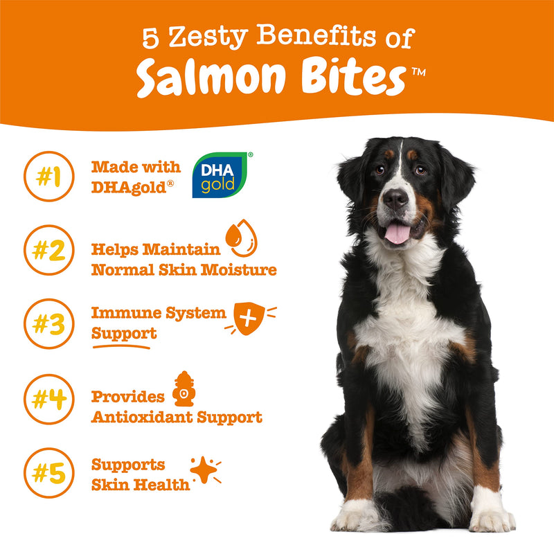 Zesty Paws Salmon Fish Oil Omega 3 for Dogs - with Wild Alaskan Salmon Oil - Anti Itch Skin & Coat + Allergy Support - Hip & Joint + Arthritis Dog Supplement + EPA & DHA 90 Count (Pack of 1) - BeesActive Australia