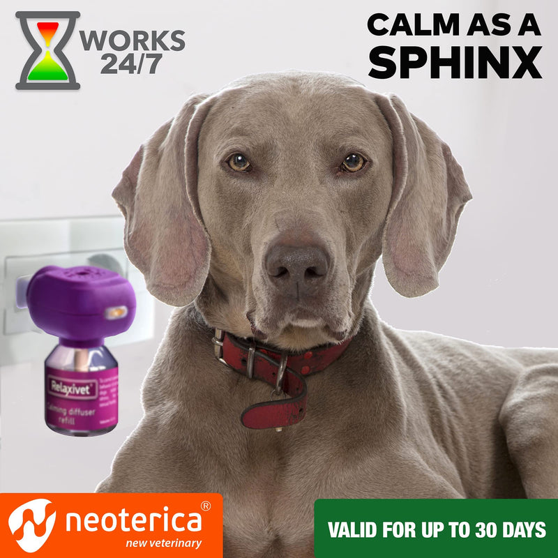 Relaxivet Dog Calming Pheromone Diffuser Refill 2 Pack | Improved in Germany DE-Stress Formula | Anti-Anxiety Treatment for Cats | Reduce Spraying, Scratching, Fighting & Other Problematic Behaviors - BeesActive Australia