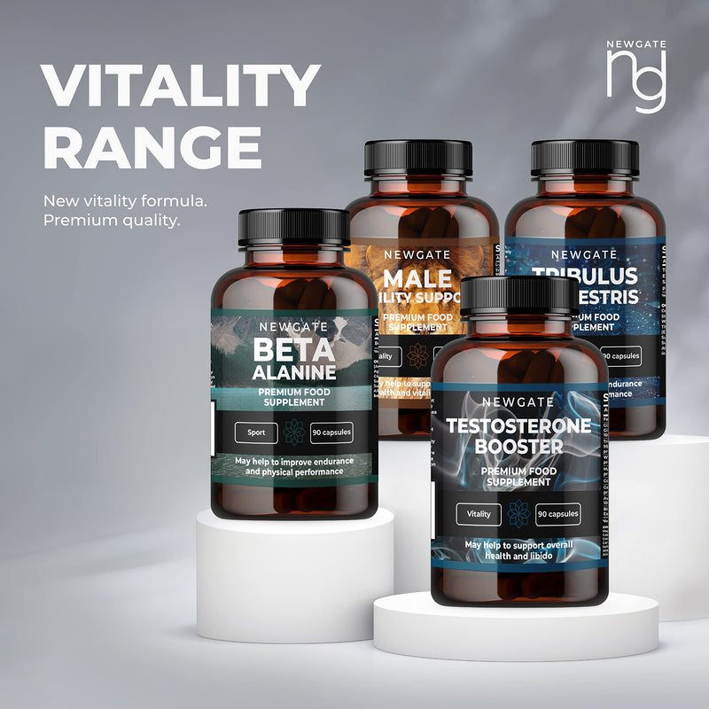 Testosterone Booster 90 Capsules for men - with Garlic Extract 1000mg - High Strength Prime Supplement - Made in The UK – Halal - BeesActive Australia