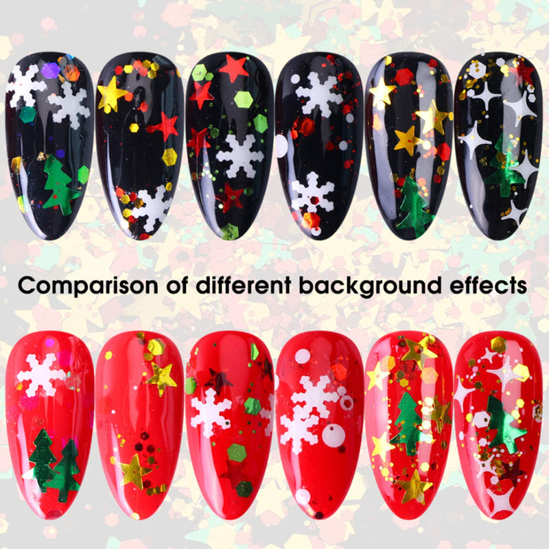 3D Holographic Nail Art Glitter 6 Boxes/Set Sparkly Snowflake Star Nail Sequins Ultra thin Nail Flake Acrylic Resin Paillettes Confetti Face Body Makeup Glitter Nail Decals Women Nail Decoration Kits - BeesActive Australia